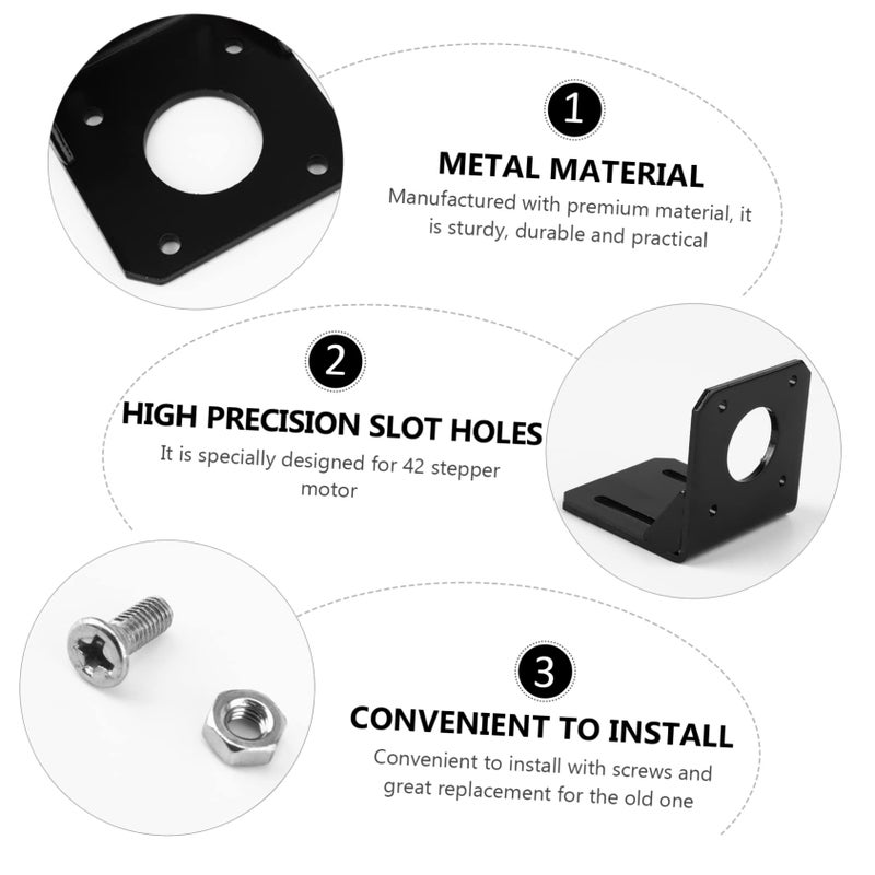 2Pcs Black Motor Holder Mounting Bracket For Printers Easy Installation With Screws - Image 4