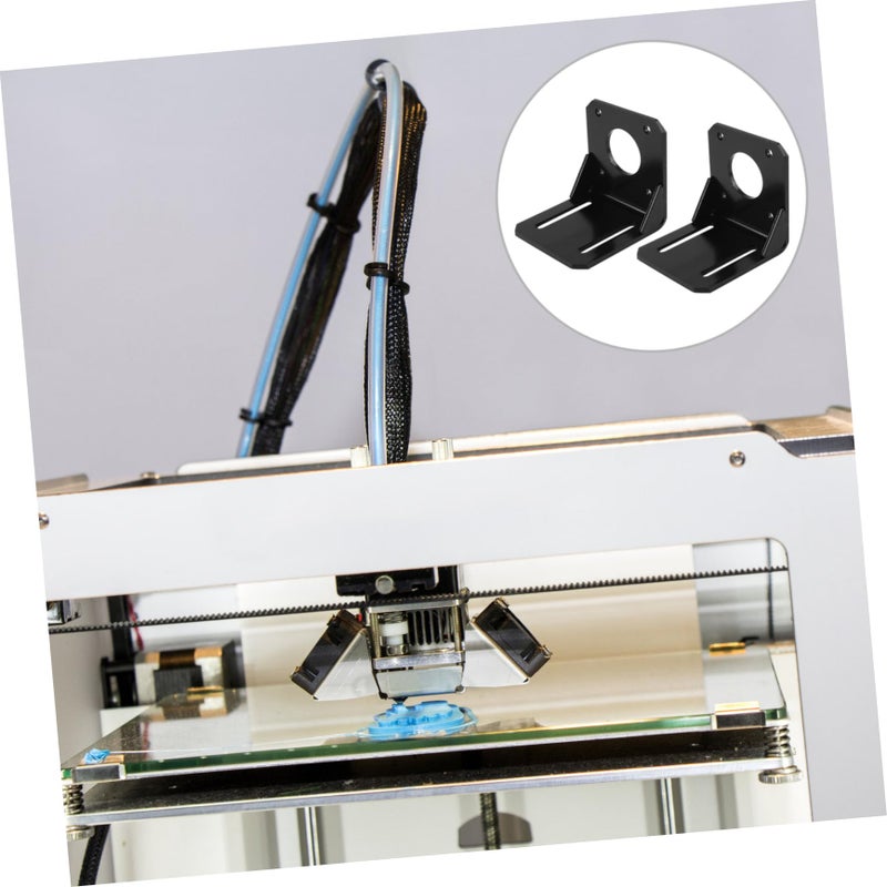 2Pcs Black Motor Holder Mounting Bracket For Printers Easy Installation With Screws - Image 3
