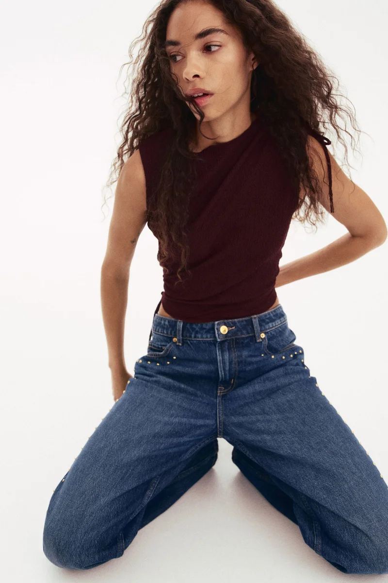 H&M Wide High Studded jeans