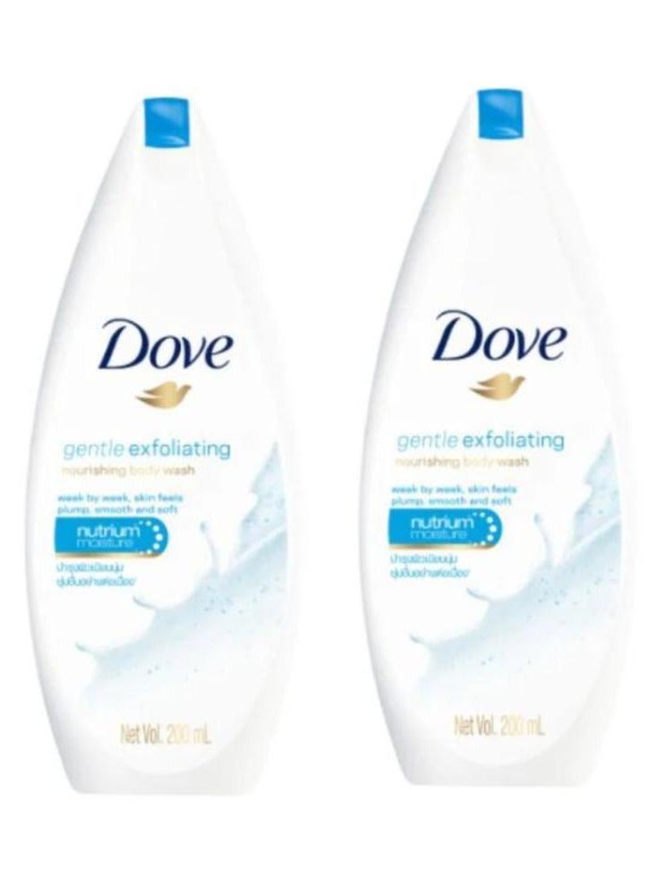 دوف غسول الجسم المغذي والمقشر اللطيف 200 مل قطعتين