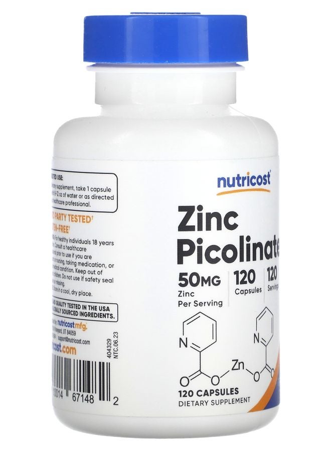 Nutricost Zinc Picolinate 50 mg 120 Capsules - Image 2