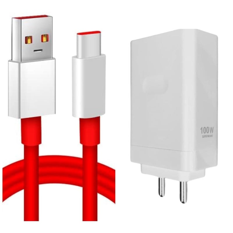 GHEREL Original 100W VOOC PowerMax Charging Combo | Compatible with OnePlus 10T 9 Pro Nord 2T Ace 2V 11 Ace Racing 8T | Type C Adapter and High-Speed Cable - Image 1