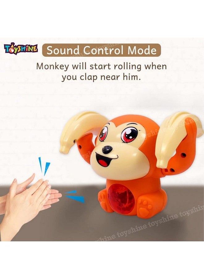 Toyshine - Dancing And Spinning Rolling Doll Tumble Monkey Toy Banana Monkey With Musical Toy With Light And Sound Effects - Image 1