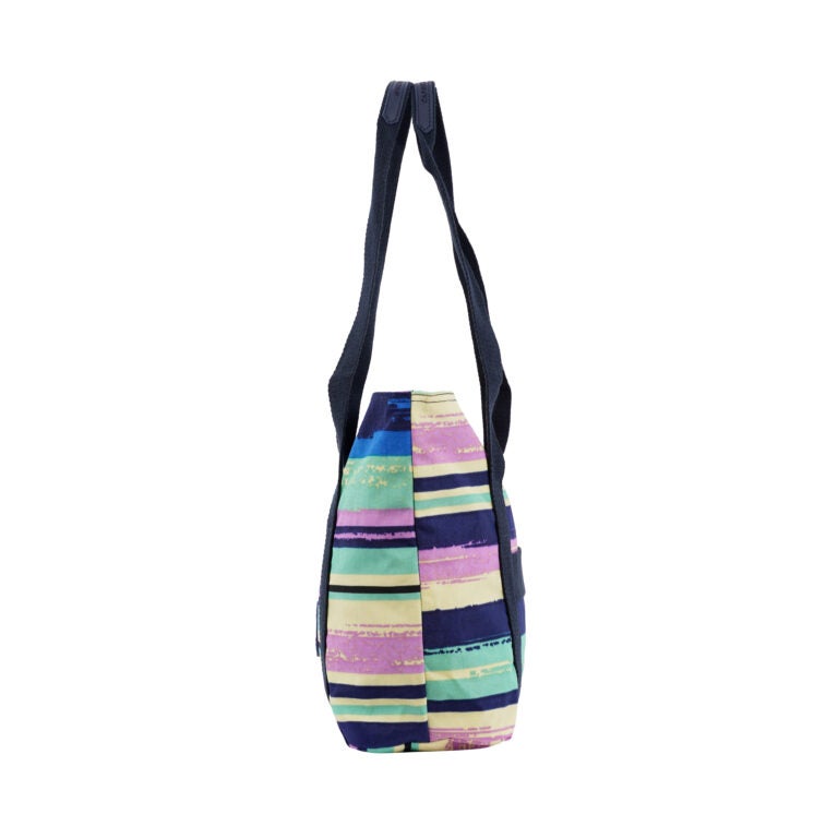 CAPRICE COLLECTION Unisex Large Shoulder Bag – Multi Color Stripes, Water-Resistant Nylon, 15.7L Capacity - Image 3