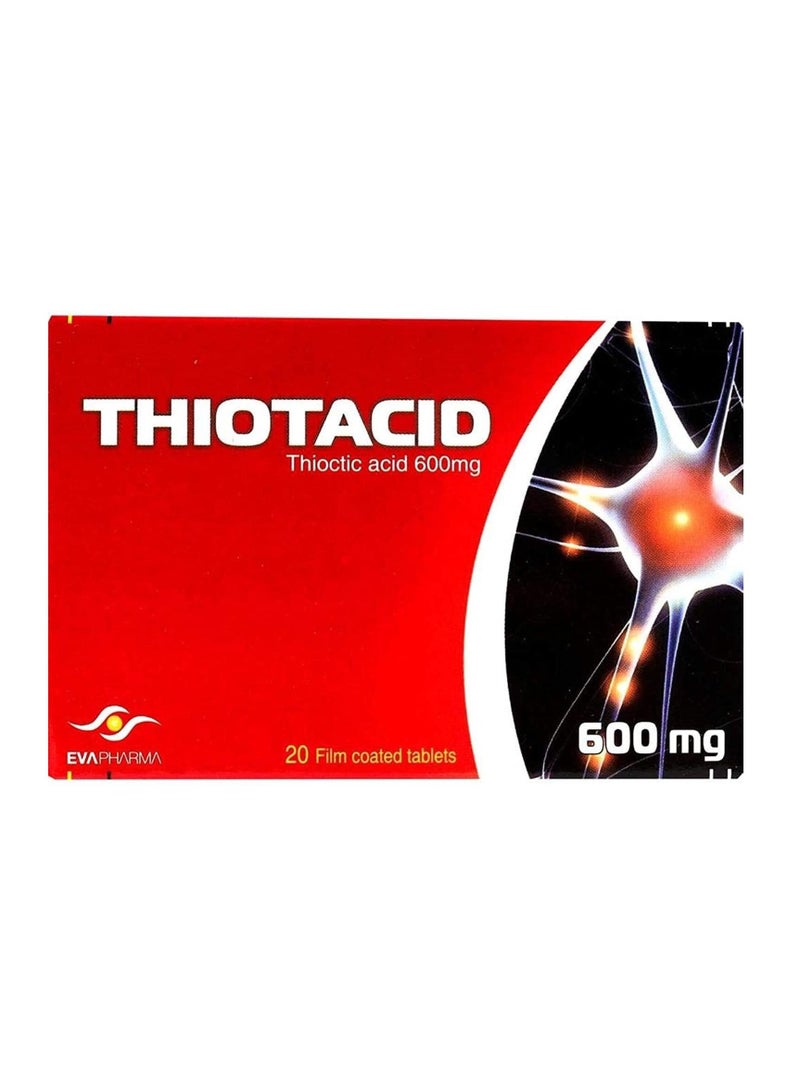 EVA PHARMA Thiotacid 600mg, 20 Film Coated Tablets - Image 2