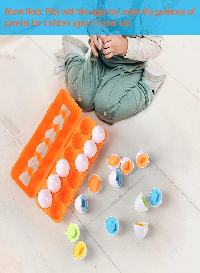 Plutofit Matching Eggs 12 pcs Set Color & Shape Recoginition Sorter Puzzle for Early Learning and Educational Toy for Toddler - Image 4