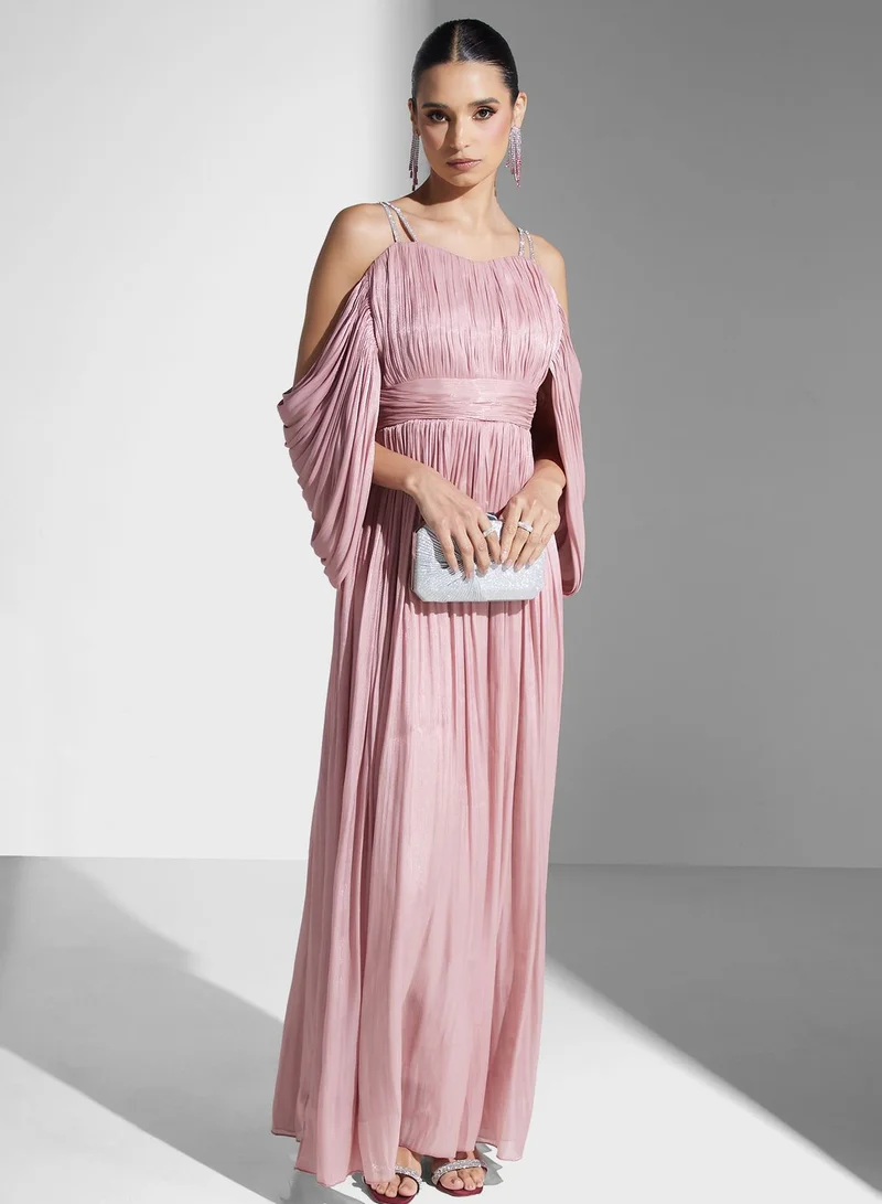 Namshi x Pleated Shoulder Dress