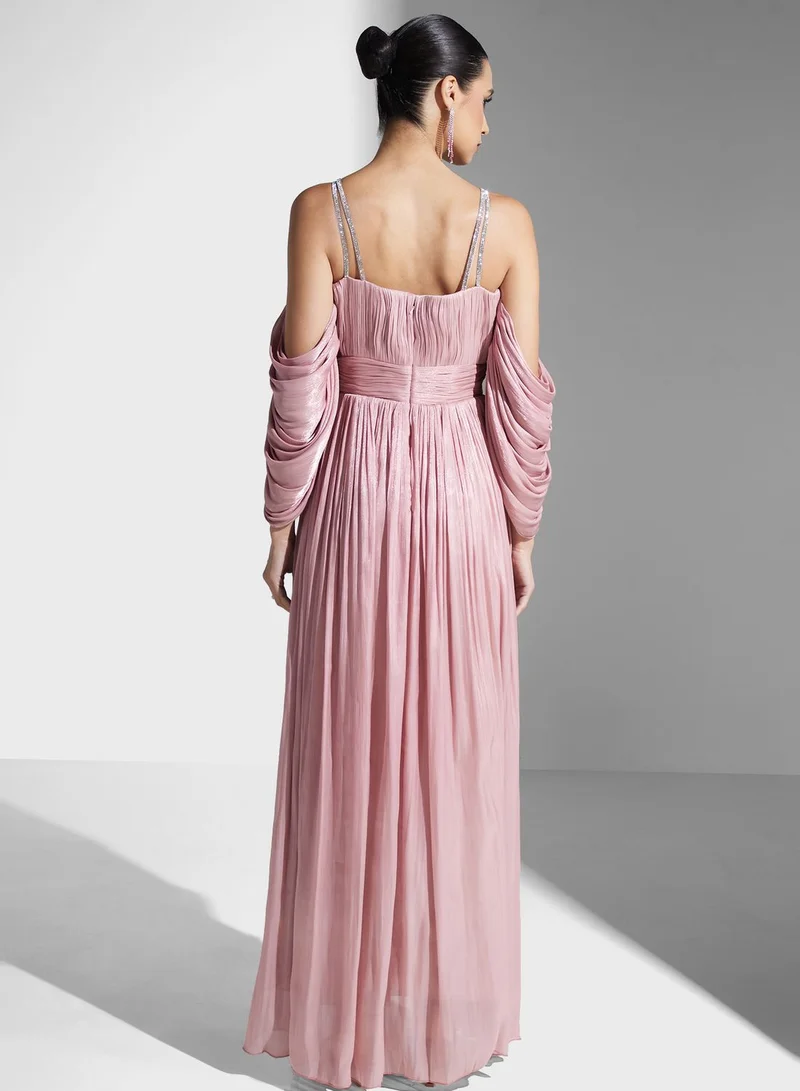 Namshi x Pleated Shoulder Dress