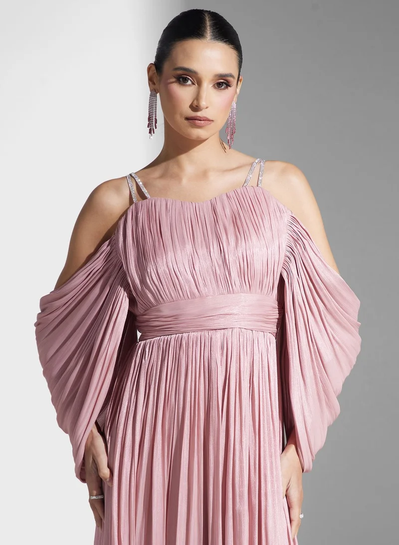 Namshi x Pleated Shoulder Dress