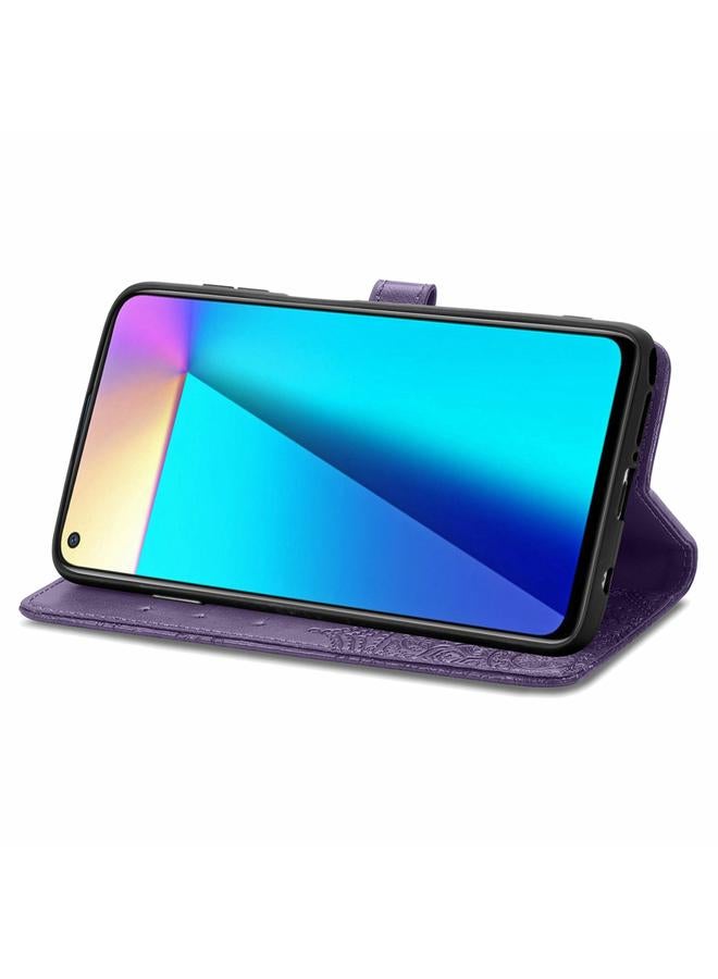 اس-توب جراب لهاتف Infinix Note 7، جراب جلدي أفقي قابل للطي بنقش ماندالا مع حامل وفتحات للبطاقات ومحفظة وحبل تعليق - Image 4