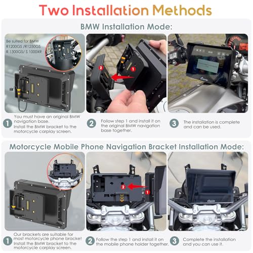 Carpuride W702B PRO Motorcycle Carplay Screen for BMW R1200GS R1250GS S1000XR Motorcycle, 7 inch Waterproof Touchscreen, Portable Carplay/Android Auto GPS Navigation for Motorbike, Dual Bluetooth - Image 5