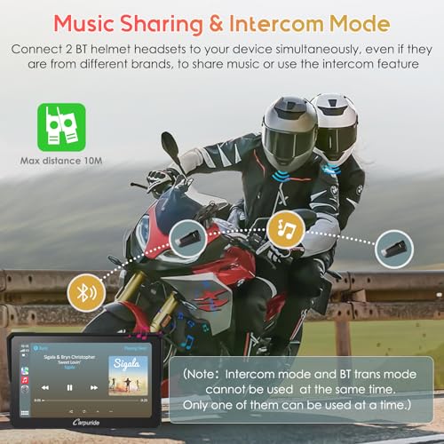 Carpuride W702B PRO Motorcycle Carplay Screen for BMW R1200GS R1250GS S1000XR Motorcycle, 7 inch Waterproof Touchscreen, Portable Carplay/Android Auto GPS Navigation for Motorbike, Dual Bluetooth - Image 3