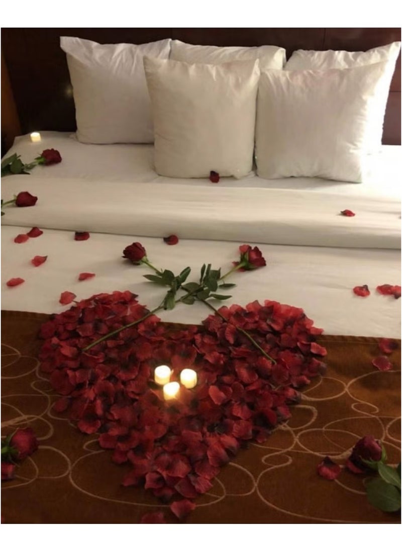 OMEVE 2000pcs Red Silk Rose Petals for Romantic Special Party Decorations, Valentine's Night, Wedding, Birthday Party  - Image 3
