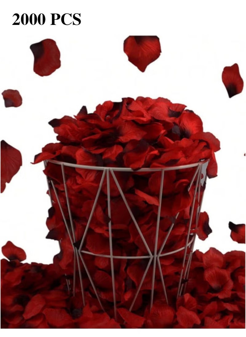 OMEVE 2000pcs Red Silk Rose Petals for Romantic Special Party Decorations, Valentine's Night, Wedding, Birthday Party  - Image 1