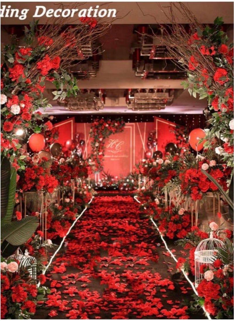 OMEVE 2000pcs Red Silk Rose Petals for Romantic Special Party Decorations, Valentine's Night, Wedding, Birthday Party  - Image 4
