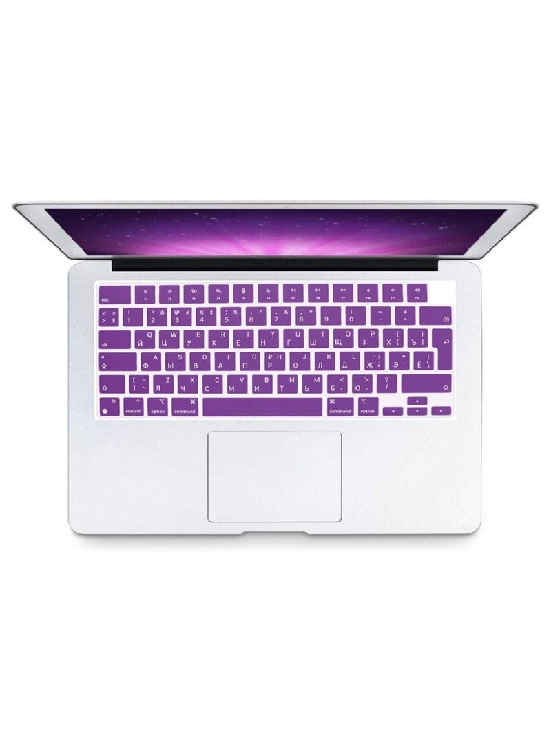 أمم غطاء لوحة مفاتيح سيليكون بتصميم أوروبي/بريطاني روسي إنجليزي لماك بوك اير 13.6 بوصة 2022 ايه 2681 وماك بوك برو 14 بوصة 2022/2021 ايه 2442 ام 1 وماك بوك برو 16 بوصة 2022/2021 ايه 2485 ام 1 ، بنفسجي - Image 3