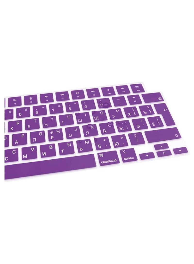 أمم غطاء لوحة مفاتيح سيليكون بتصميم أوروبي/بريطاني روسي إنجليزي لماك بوك اير 13.6 بوصة 2022 ايه 2681 وماك بوك برو 14 بوصة 2022/2021 ايه 2442 ام 1 وماك بوك برو 16 بوصة 2022/2021 ايه 2485 ام 1 ، بنفسجي - Image 5