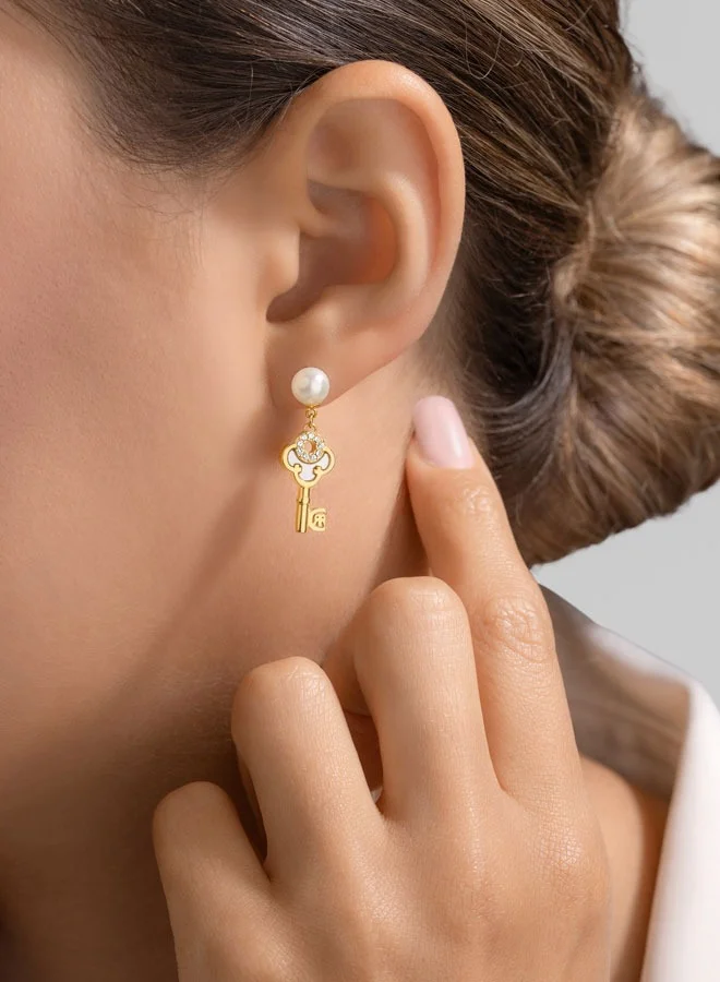 CERRUTI 1881 Gabriella Gold Plated Earrings for Women with Crystals