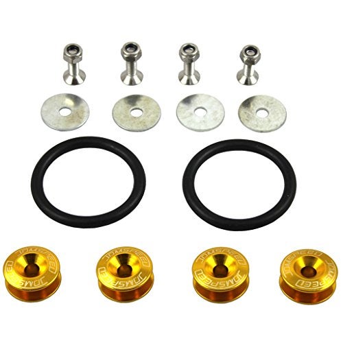 JDMSPEED Gold Universal CNC Billet Bumper Trunk Quick Release Fastener Kit - Image 1