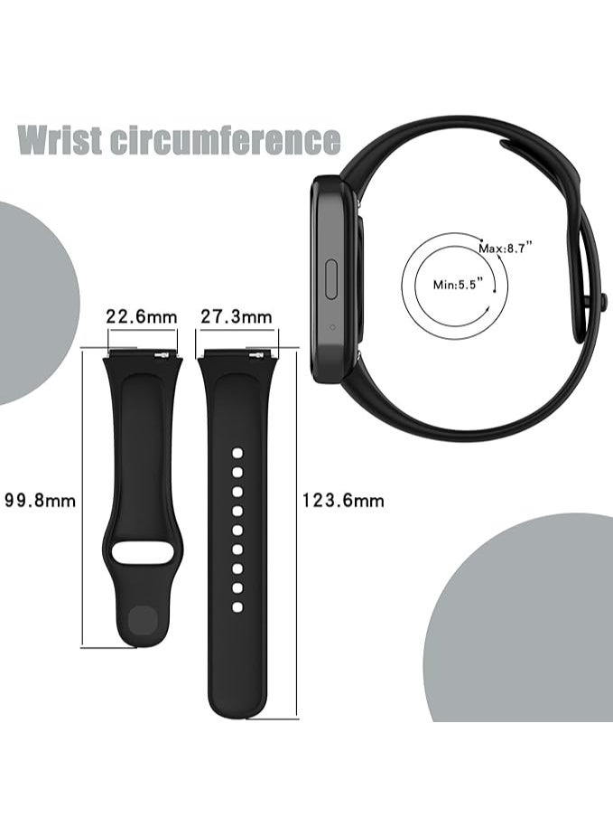 Sport Silicone Strap Compatible with Xiaomi Redmi Watch 3 Active / Redmi Watch 3 Lite, Replacement Soft Silicone Watch Band Wrist Strap, Adjustable Bracelet Wristband for Men and Women - Image 4