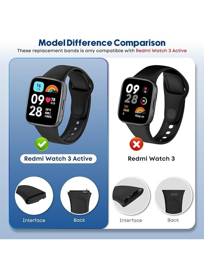 Sport Silicone Strap Compatible with Xiaomi Redmi Watch 3 Active / Redmi Watch 3 Lite, Replacement Soft Silicone Watch Band Wrist Strap, Adjustable Bracelet Wristband for Men and Women - Image 5