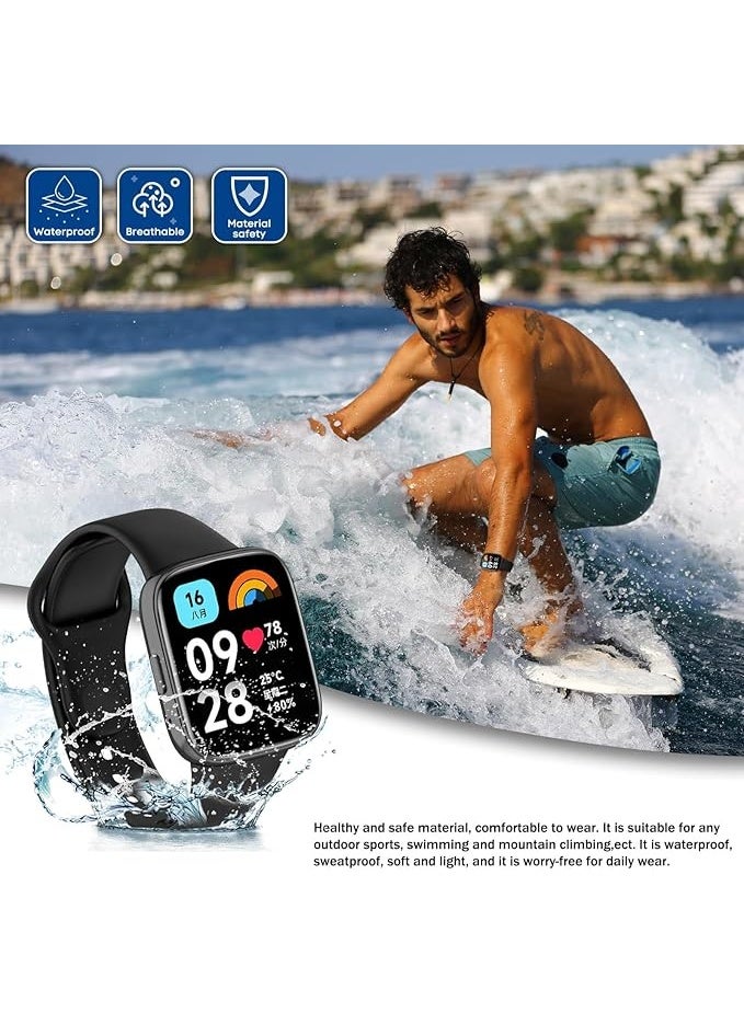 Sport Silicone Strap Compatible with Xiaomi Redmi Watch 3 Active / Redmi Watch 3 Lite, Replacement Soft Silicone Watch Band Wrist Strap, Adjustable Bracelet Wristband for Men and Women - Image 3