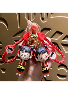 Generic Nezha 2 Anime Movie Key Chain, Creative Personality PVC Car Key Fob, Novelty Cute Character Figures Key Keeper for Bags, Car/Home Keys  - Image 3