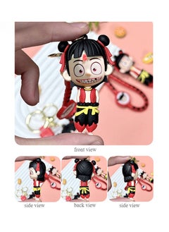 Generic Nezha 2 Anime Movie Key Chain, Creative Personality PVC Car Key Fob, Novelty Cute Character Figures Key Keeper for Bags, Car/Home Keys  - Image 4