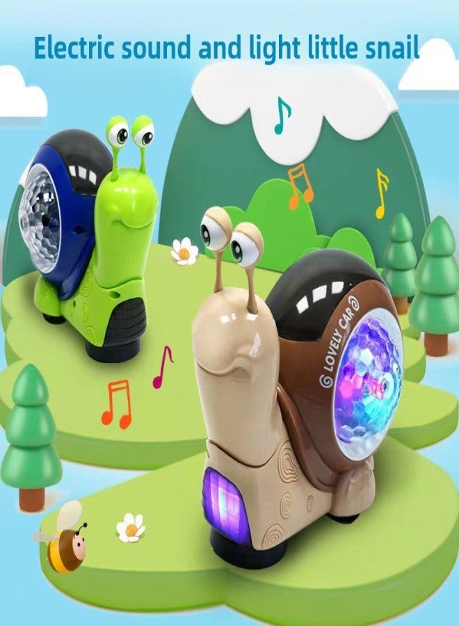 Cross-border electric toy universal wheel automatic obstacle avoidance nod sound and light projection fun small snail children's toys wholesale(Snail universal wheel [green rechargeable battery]]) - Image 4