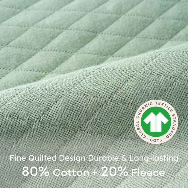 Yoofoss Baby Sleep Sack 6-12 Months 1.0 Tog Long Sleeve Sleep Sack Organic Cotton Wearable Blanket for Infants 2-Way Zipper Quilted Sleeping Sacks(Medium) - Image 3