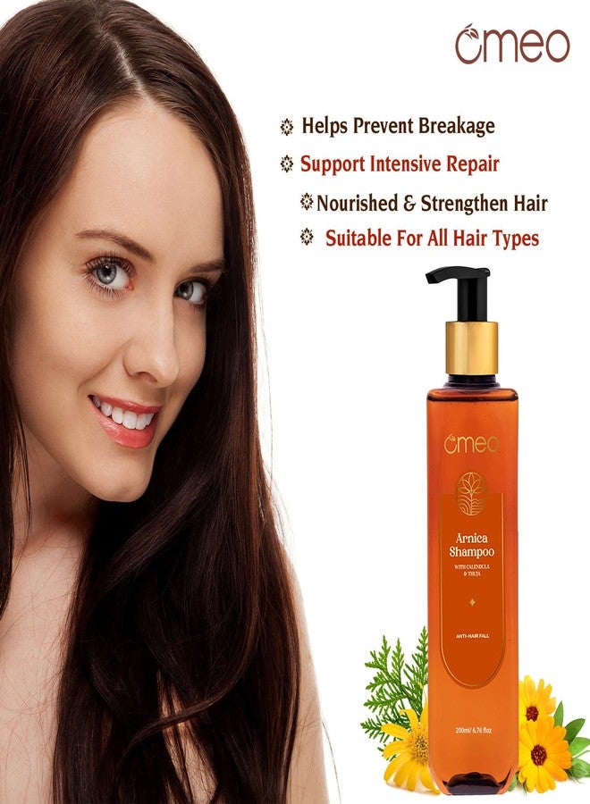 Omeo Arnica Anti-Hair Fall Shampoo - 200ml with Natural Extracts Calendula & Thuja | Controls Hair Fall, Promotes Hair Growth, Strengthens and Nourishes Hairs- For Women & Men - Image 3