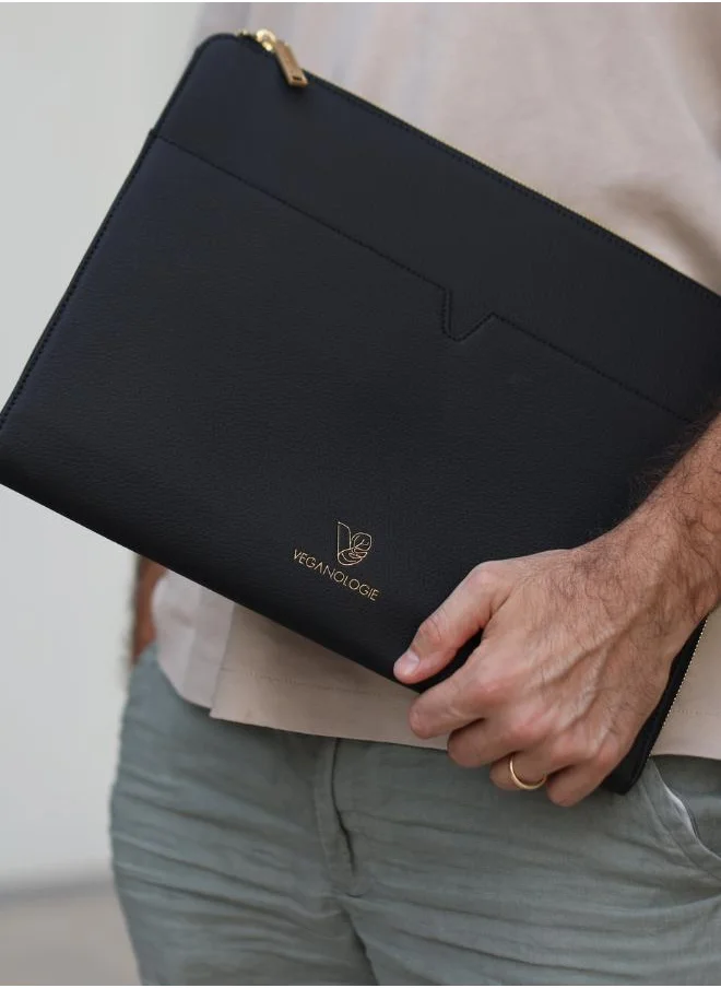 Veganologie Eden Apple Leather Laptop Sleeve 13" in Black Made From 30 Apples