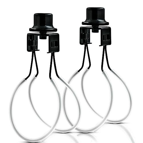 EMNOOTI Lamp Shade Light Bulb Clip Adapter,Lamp Shade Holder Includes Finial and Lampshade Levellers to Keep Lamp Shade in Place,Clip on Lampshade Adapter (Black Color - 2PCS / PACK) - Image 1