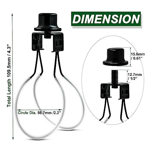 EMNOOTI Lamp Shade Light Bulb Clip Adapter,Lamp Shade Holder Includes Finial and Lampshade Levellers to Keep Lamp Shade in Place,Clip on Lampshade Adapter (Black Color - 2PCS / PACK) - Image 5