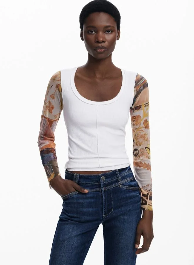 ديسيجوال تي شيرت بأكمام شيفون