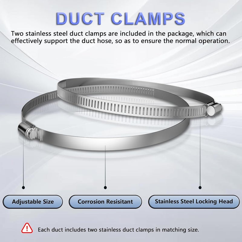HYITCL 3 Inch Flexible Ducting Hose 8 Feet Black Aluminum Ducting -4 Layer Protection Dryer Vent Hose for HVAC Heating Cooling Ventilation and Exhaust, 2 Clamps Included - Image 5