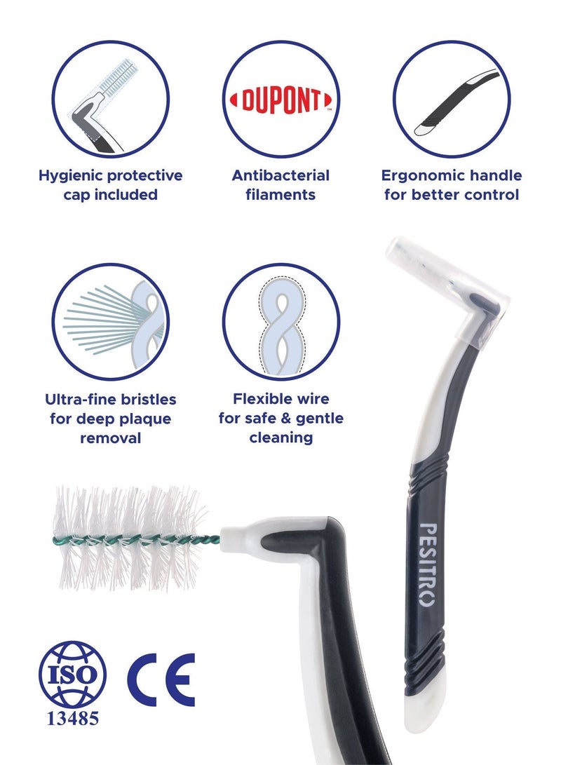 PESITRO ANGLE Interdental Brush Size 8 (2.9 mm) | Deep Cleaning for Wide Interdental Spaces, Implants & Bridges - Image 2