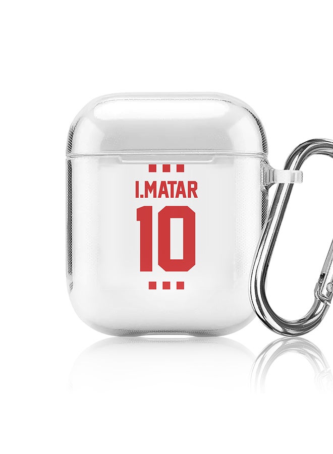 Stylizedd Classic Clear printed Case for Apple Airpods 2 / 1 Soft TPU Gel Thin Transparent Flexible Cover - Football Team - UAE, Player Name - I.Matar - Image 1