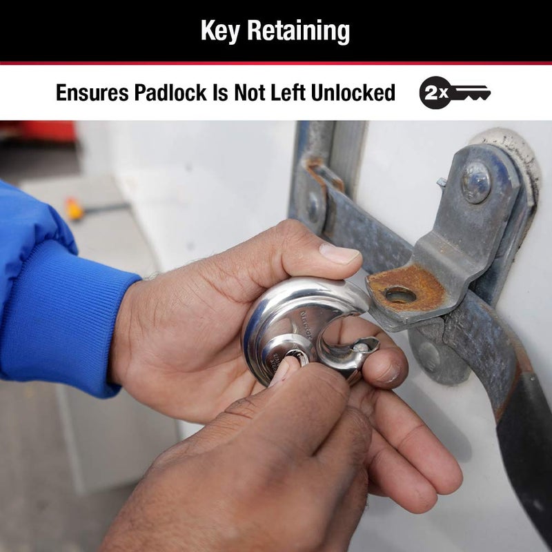 Master Lock Master Lock 40D Stainless Steel Discus Padlock with Key,Silver  - Image 5