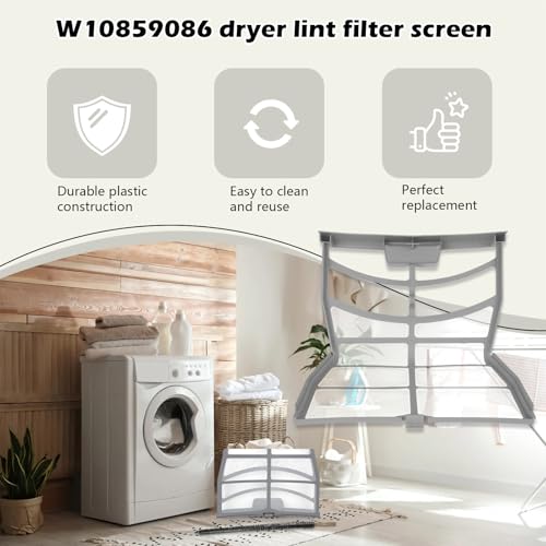 Earthtec W10859086 Dryer Lint Screen Filter with Dryer Lint Brush Replacement for Whirlpool Maytag Kenmore Dryer Replaces MEDB835DW4 MEDB835DW3 MEDB835DW2 WGD8500DC1 YWED8500DC2 - Image 4