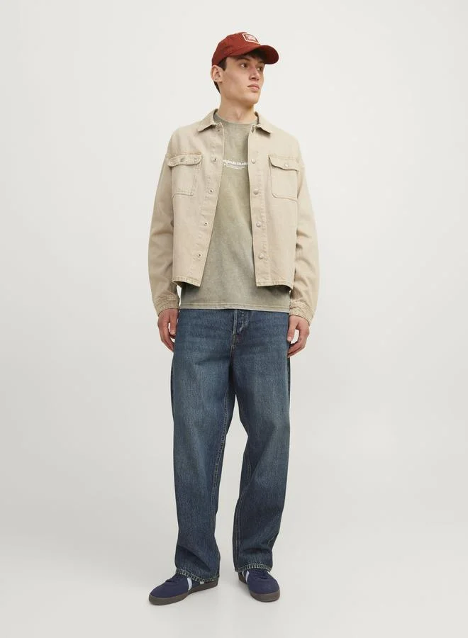 JACK & JONES Printed Crew Neck Wide Fit T-Shirt