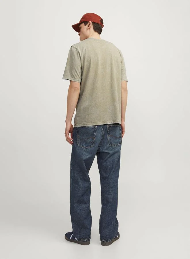 JACK & JONES Printed Crew Neck Wide Fit T-Shirt