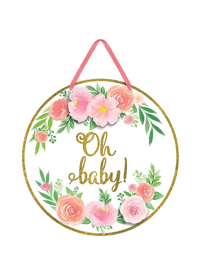 Amscan - Baby Shower - Floral Baby Cardboard Sign Decoration - Image 1