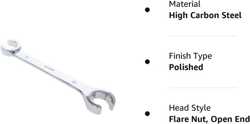 Utoolmart Flare Nut Wrench, 16mm x 18mm Metric Double Open End, 1Pcs - Image 5