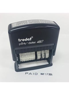 Trodat Printy 4817 Economy Dial A Phrase 12 Popular Office Messages Month In Letters Day And Year In Numbers Rubber Date Stamp – Self Inking Black  - Image 4