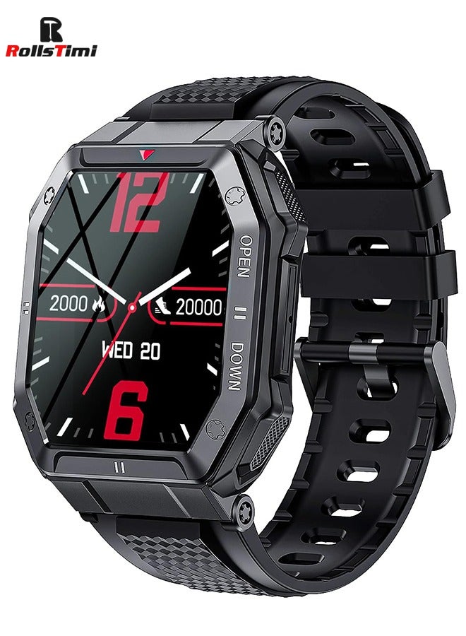 RollsTimi  Military Smart Watch for Men with Call (Answer/Make) 1.85" HD Screen Fitness Tracker Heart Rate Sleep Monitor Smartwatch Compatible with Android IOS - Image 1
