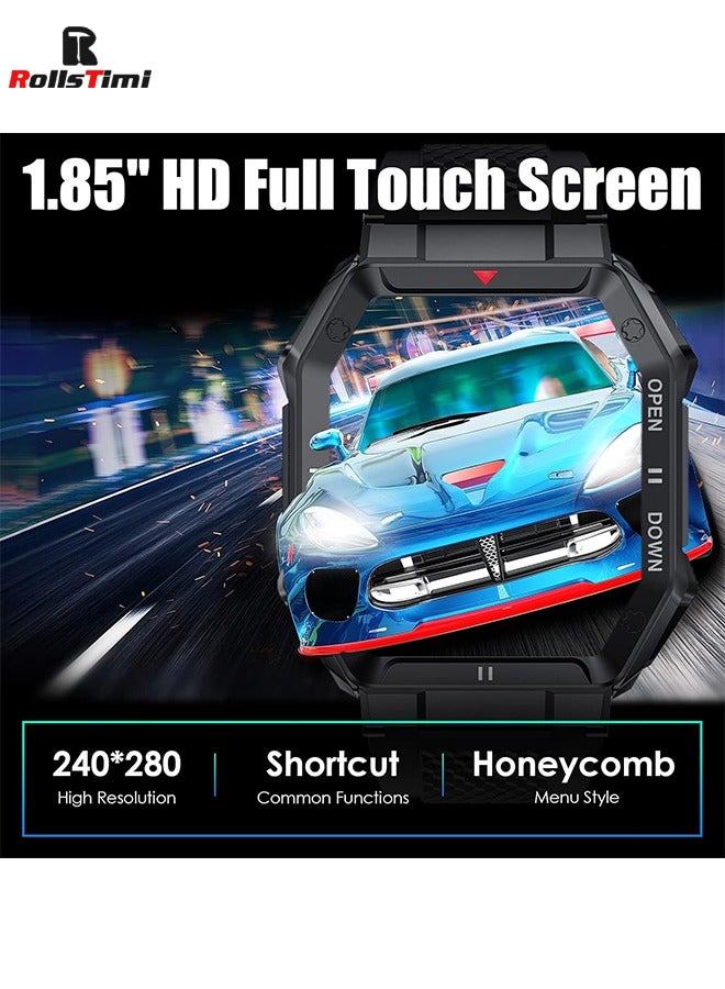 RollsTimi  Military Smart Watch for Men with Call (Answer/Make) 1.85" HD Screen Fitness Tracker Heart Rate Sleep Monitor Smartwatch Compatible with Android IOS - Image 3