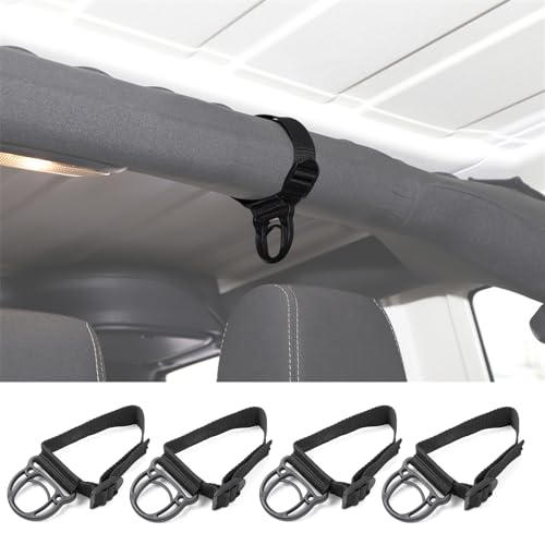 YOCTM حامل ملابس YOCTM الأسود لبار السيارة 45 سم لجيب رانجلر JK JL JT 1997-2024 (عبوة من 4) - Image 1