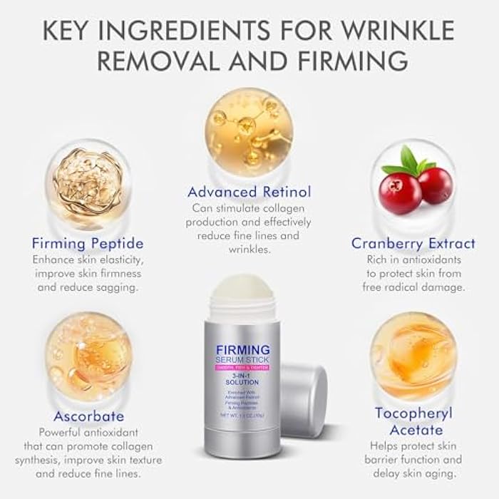 Akeeronn Advanced-Retinol Firming Serum Stick, 3-in-1 Face Firming Stick for Women, Smooth,Tighten and Firm Face,Neck & Jawline, Reduces Wrinkles, Hydrates & Nourishes Skin (1.0 OZ) - Image 2