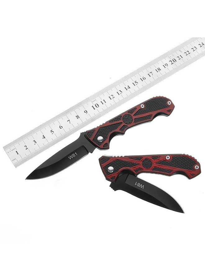 Folding Fruit Knife, Multi-Purpose Portable Foldable Knife with Aluminum & Steel Handle, Compact Cutting Tool for Outdoor Camping Hiking Daily Use - Image 1